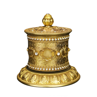 藏密坊 慧宝指捻黄铜手动款摆件 藏式传统家用桌面吉祥摆放大小号