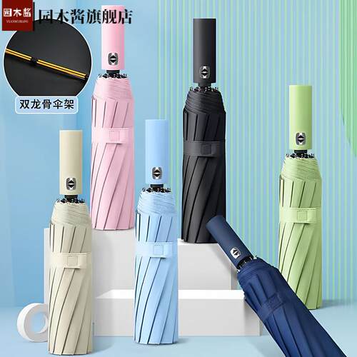 爆款24骨全自动黑胶晴雨两用伞