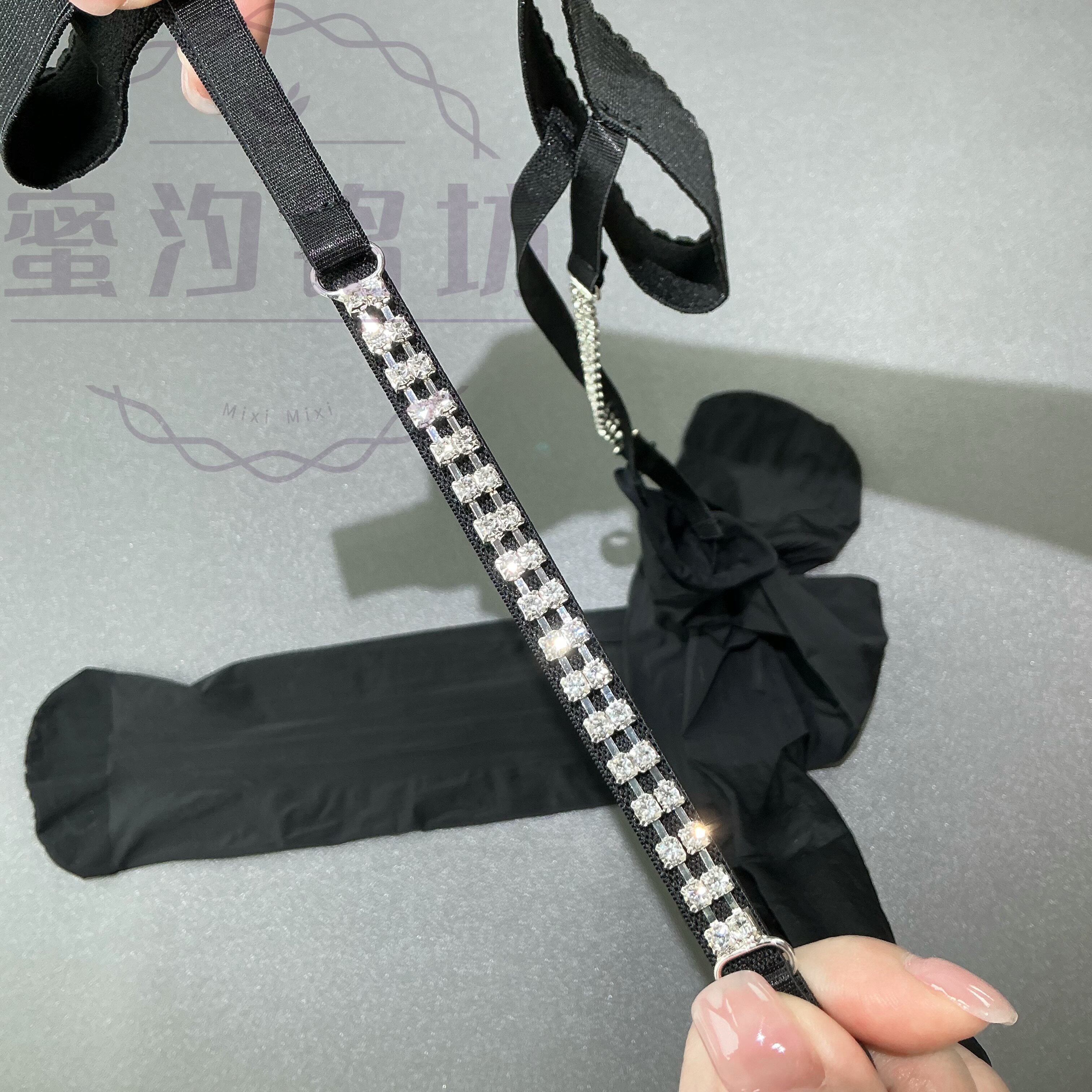 夏季薄款镶钻款8D马油黑丝连裤袜