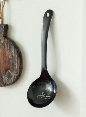 工业风304不锈钢汤勺大码家用盛汤大勺子长柄高颜值盛粥勺火锅勺