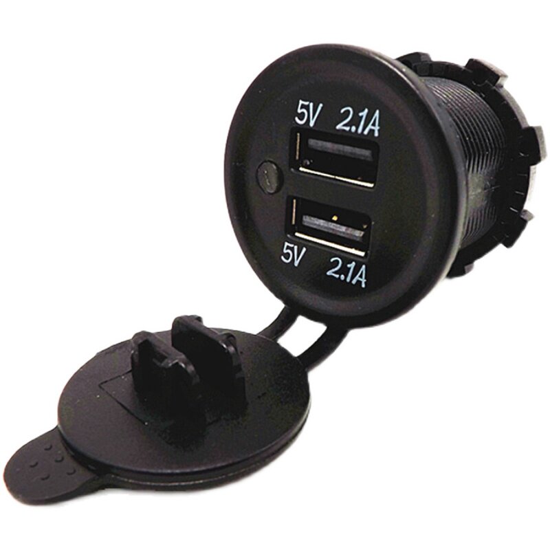 车载改装母座 12V24VUSB车充母座 固定点烟器座 汽车打孔安装插座