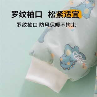 婴儿背带裤套装秋冬款夹棉分体棉衣服外套幼儿男宝宝加绒保暖棉裤