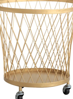 北欧风铁艺收纳篮浴室脏衣篓脏衣篮轻奢家居玩具衣服收纳筐金色