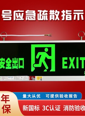 新国标消防疏散指示牌大号600200应急标志灯800300逃生指示灯