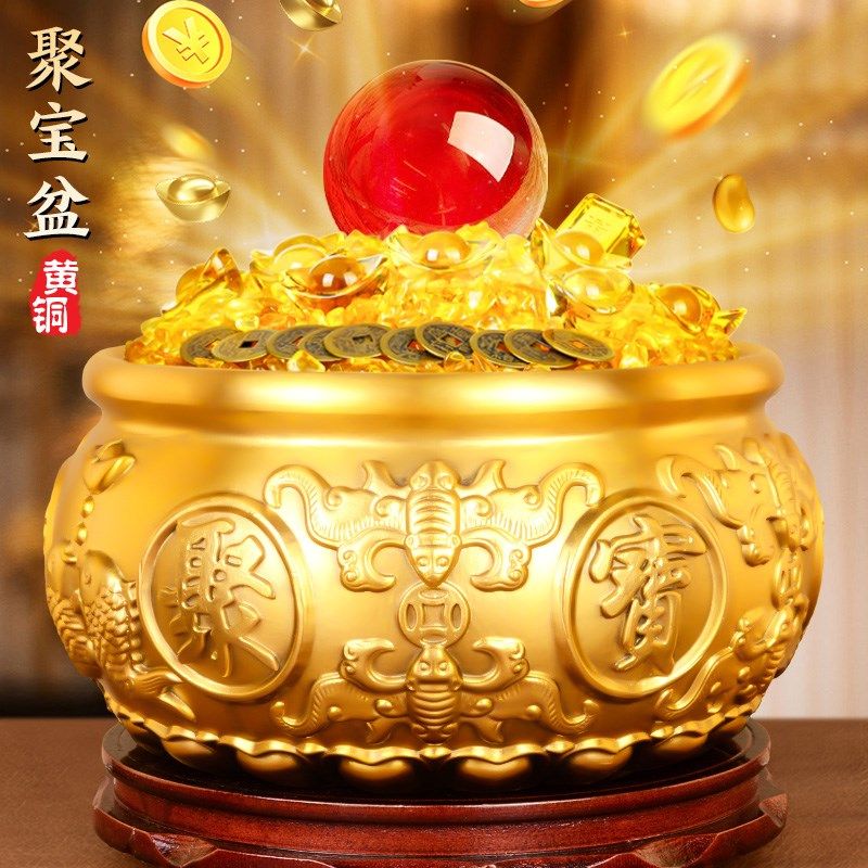 生意人家里聚财财位铜制铜质聚宝盆招财家用客厅玄关旺宅财神摆件,家居饰品,国学摆件,淘宝优惠券,粉丝福利购,淘宝优惠卷