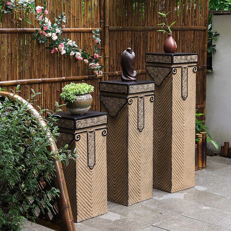 新中式禅意仿古祥云展示柱落地摆件栓马柱家居客厅玄关装饰品底座,家居饰品,落地摆件,淘宝优惠券,粉丝福利购,淘宝优惠卷