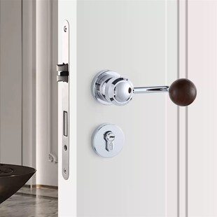 多巴胺法国复古球形门把手银蓝色磁性沉默极简主义红色家居古董风