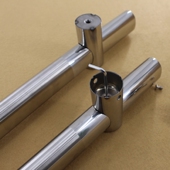 加厚不锈钢钢化玻璃门把手扶手木门大门孔距可调椭圆活动大拉手