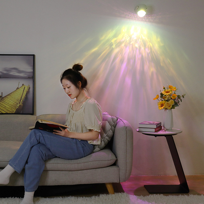 水波纹射灯客厅店铺家用卧室牀头背景墙壁灯筒灯洗墙灯过道气氛灯