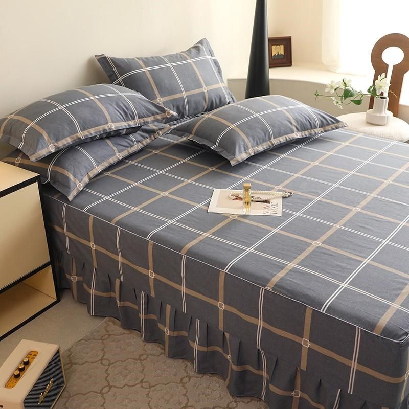 全棉床裙床罩单件四季通用床单带裙边纯棉150x190定做新款1m床1.2,床上用品,床裙,淘宝优惠券,粉丝福利购,淘宝优惠卷