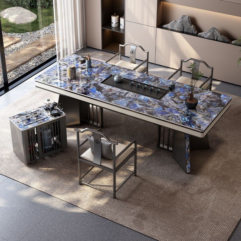 奢石岩板茶台桌现代茶桌椅组合简约轻奢高级感办公室大板桌泡茶台,住宅家具,家用茶台/茶桌,淘宝优惠券,粉丝福利购,淘宝优惠卷