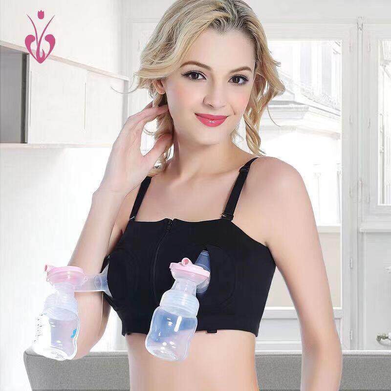 工厂免手扶吸奶内衣吸奶器哺乳期吸乳胸衣薄款哺乳文胸