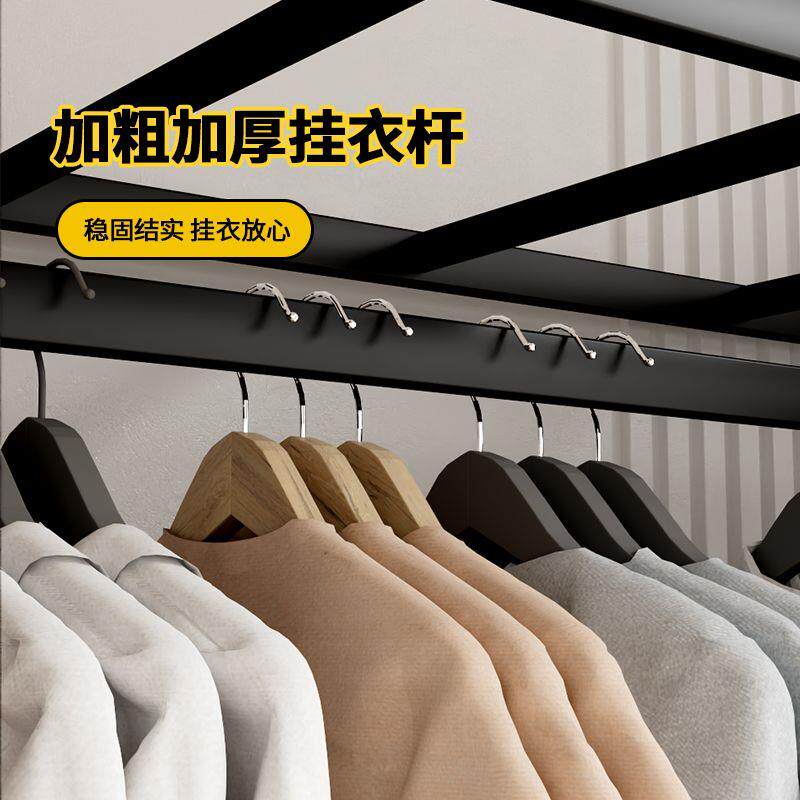 折叠衣柜免安装加粗加厚铁艺柜货架多层组装出租屋出租房简易衣柜