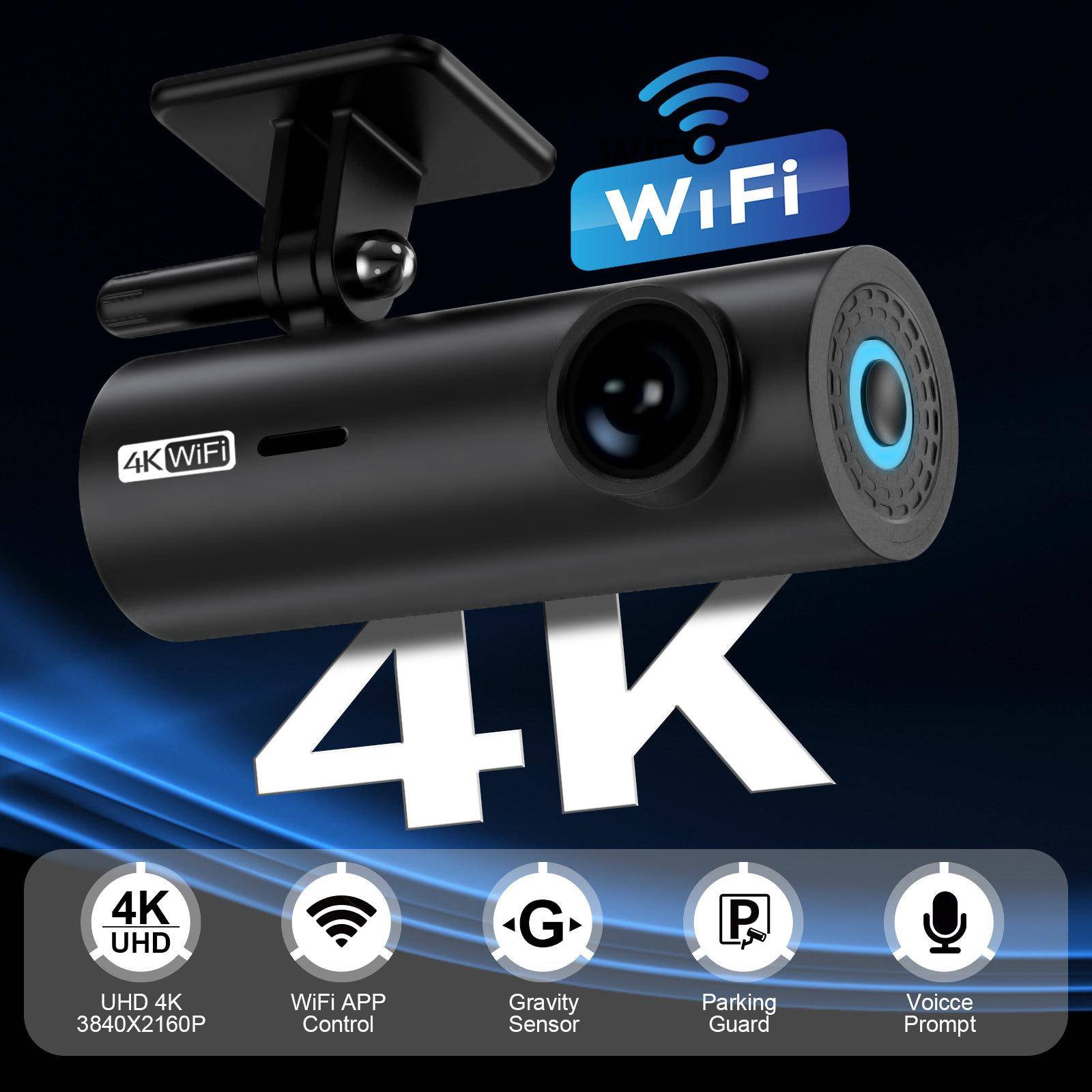 4K超清1080P口红机WiFi行车记录仪70mai行车记录仪优化款前后双录
