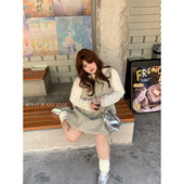 甜美风毛呢背心裙女宽松少女连衣裙 大码 三点泥SUNNY 富士花苞