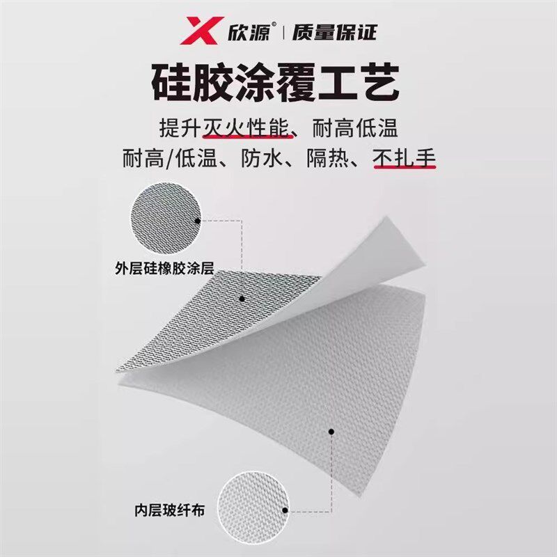 新能源汽车灭火毯消防专用防火硅胶阻燃布耐高温充电动车玻纤车衣