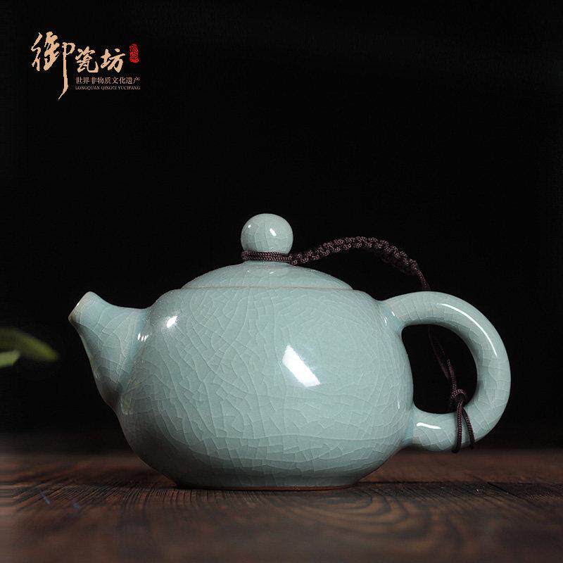 龙泉市精品青瓷功夫茶具茶壶陶瓷西施壶哥窑冰裂紫砂单壶特价包邮