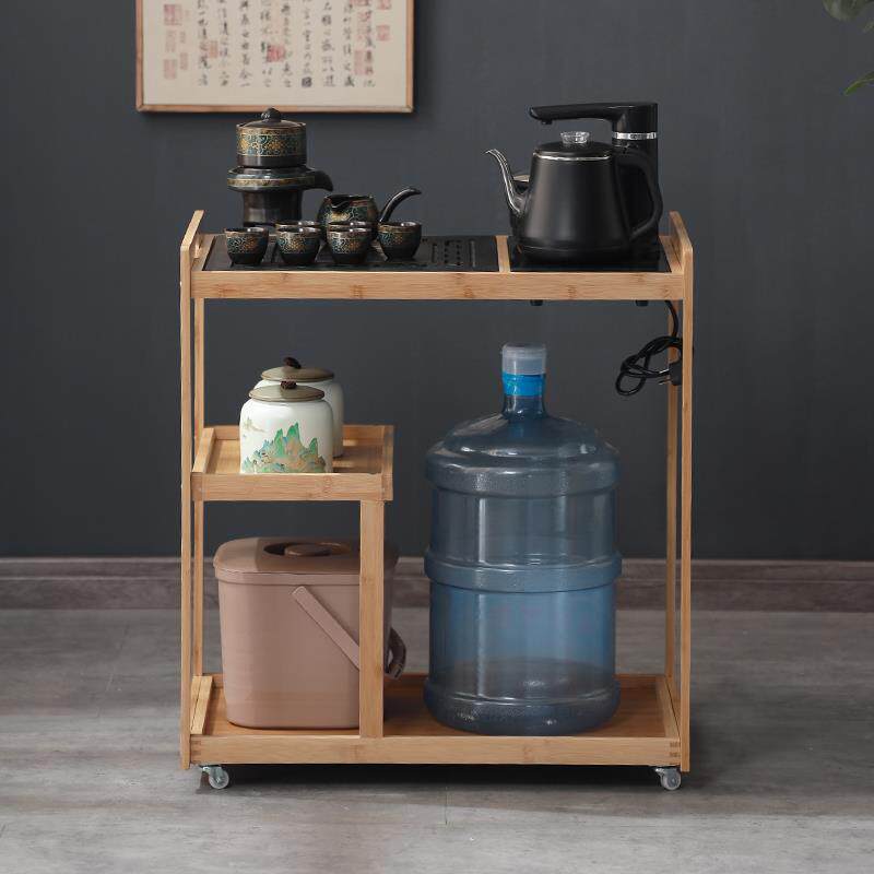 移动小茶台家用实木茶车烧水壶一体茶桌阳台客厅功夫茶具套装茶几
