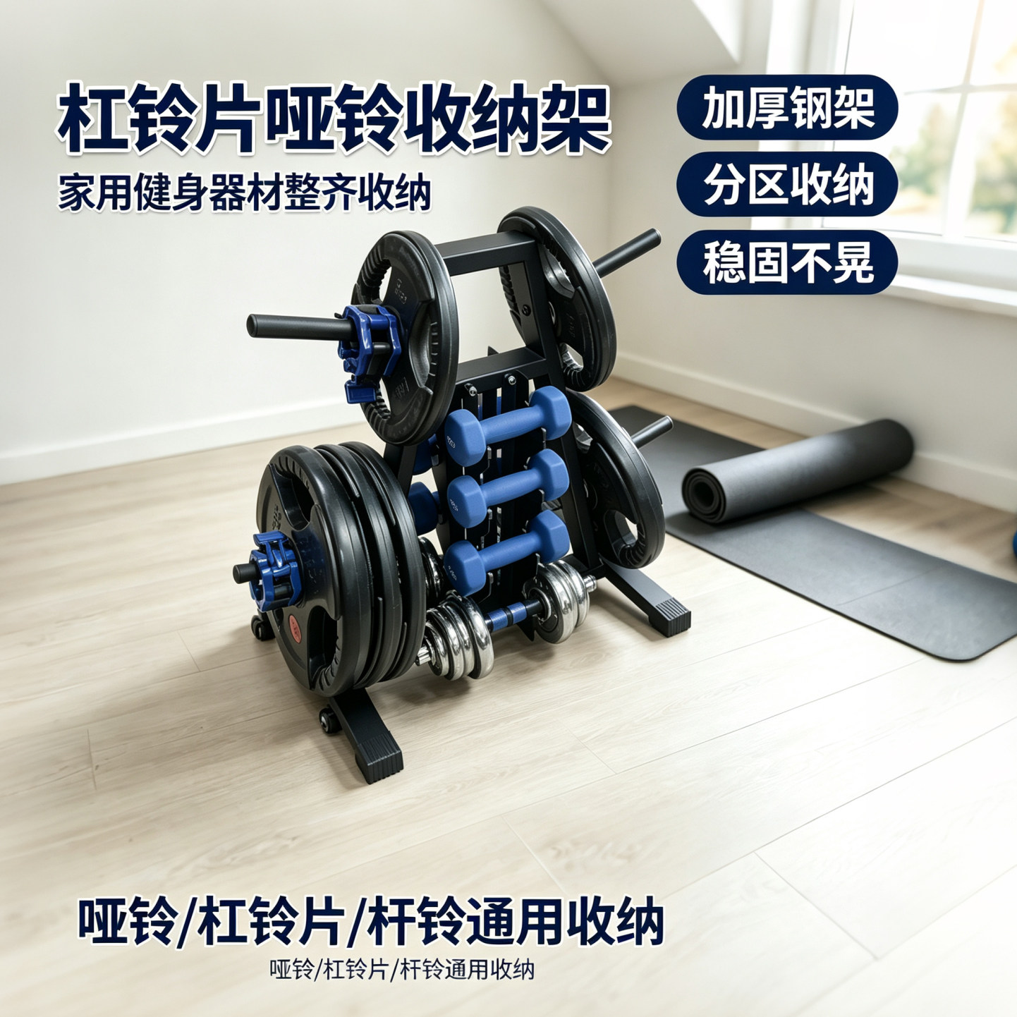多功能哑铃杠铃片收纳商用家用架图片