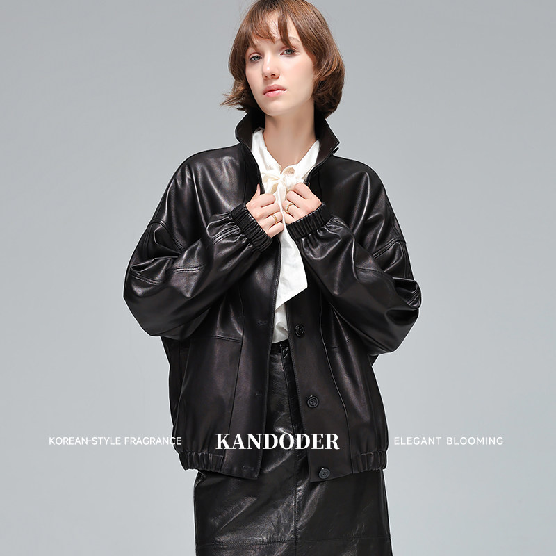kandoder韩朵黛2026年新款绵羊皮衣外套宽松高级感立领短款上衣女,女装/女士精品,短外套,淘宝优惠券,粉丝福利购,淘宝优惠卷