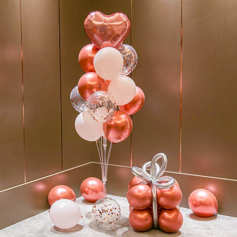 气球装饰场景布置结婚桌飘婚宴订婚立柱生日派对汽球氛围求婚之满