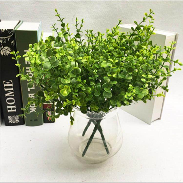 尤加利 仿真植物 塑料小草 背景墙装饰花草 盆景园艺插花配草