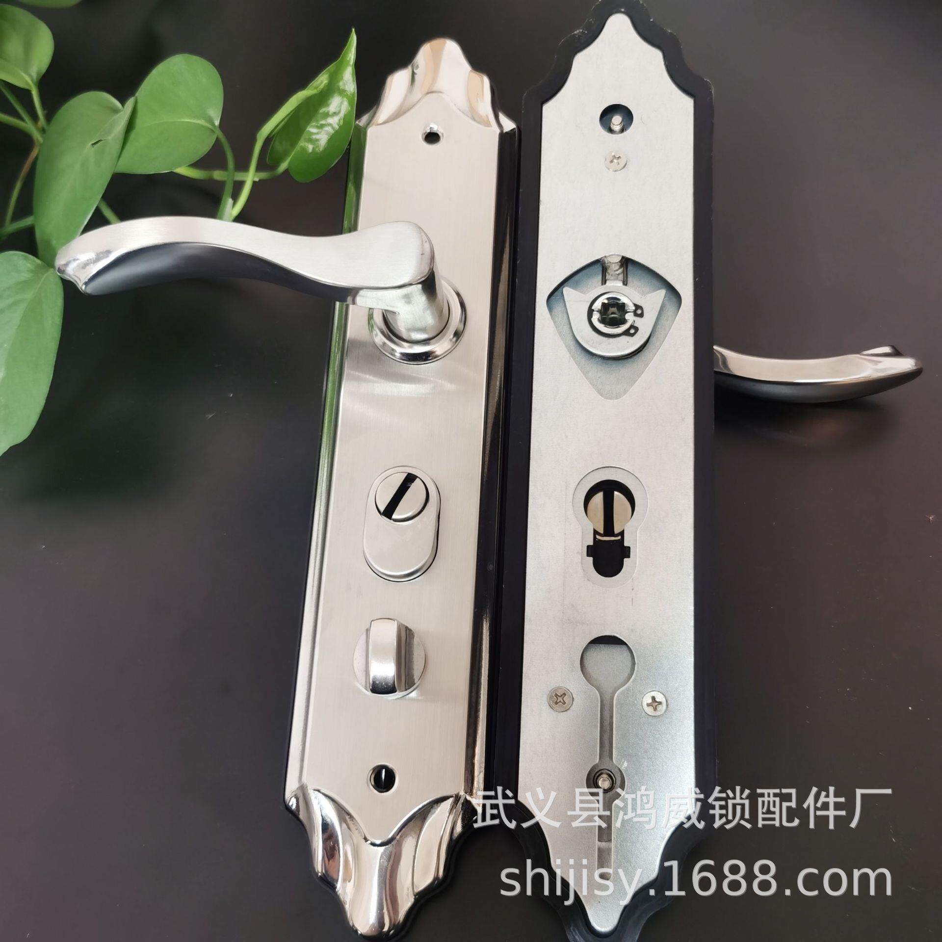 304不锈钢防盗门锁1.2厚亮光水磨加强秒装不分左右双活双块通用型
