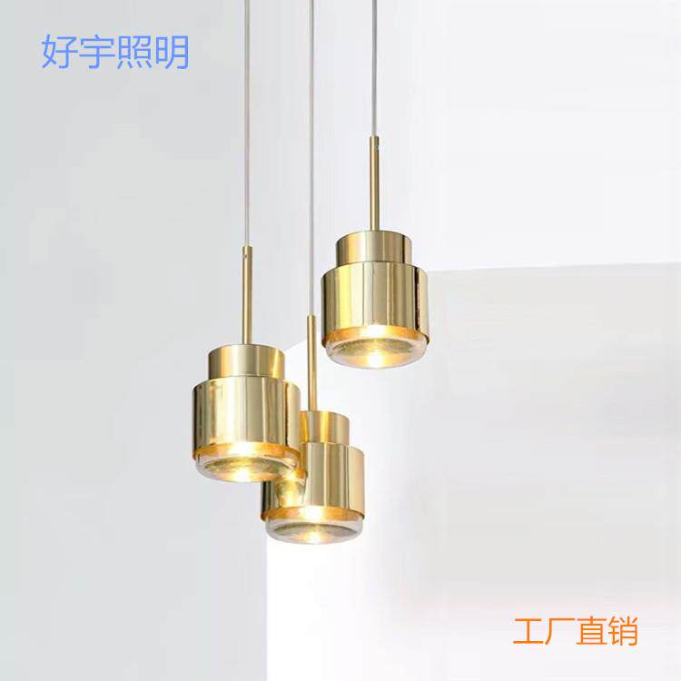 北欧金属小吊灯餐厅吧台过道床头灯玻璃圆形创意装饰单头铁艺吊灯