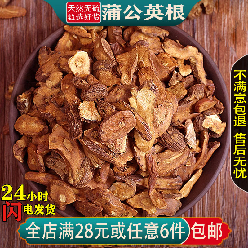长白山炒熟蒲公英根茶斜切片干货新鲜婆婆丁根干浦甫公英茶中药材