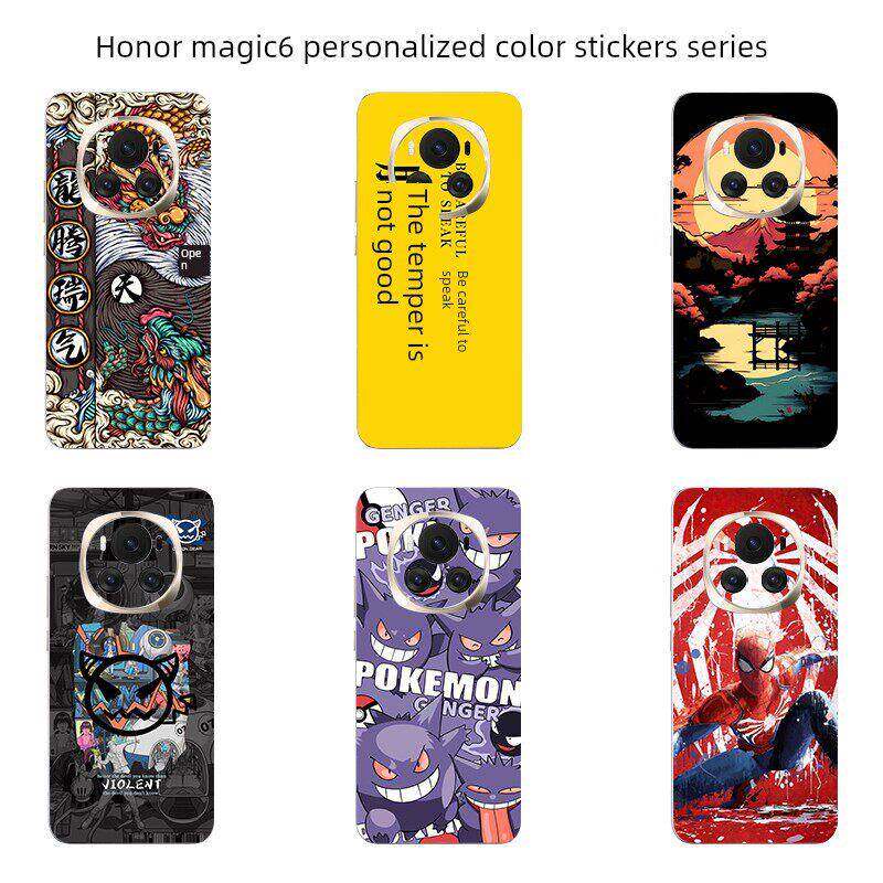 适用于荣耀Magic6/6Pro手机贴纸荣耀200Pro全包边后盖背贴3m磨砂Magic4个性装饰卡通6至臻版彩膜保护边框贴膜