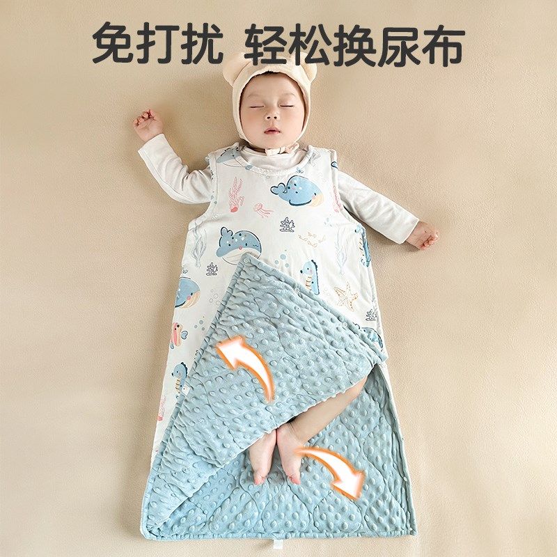 宝宝睡袋秋冬季婴儿无袖背心儿童护肚子防踢被新生儿豆豆安抚睡觉
