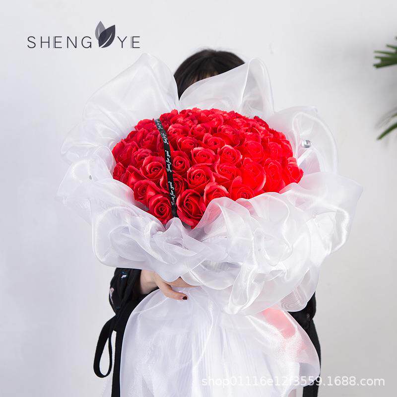 七夕情人节母亲节永生玫瑰香皂花52朵送闺蜜女朋友爱人生日礼品