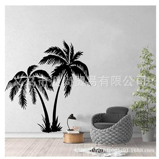 新款 椰子树 图案量大优惠 PVC一代精雕可移除墙贴