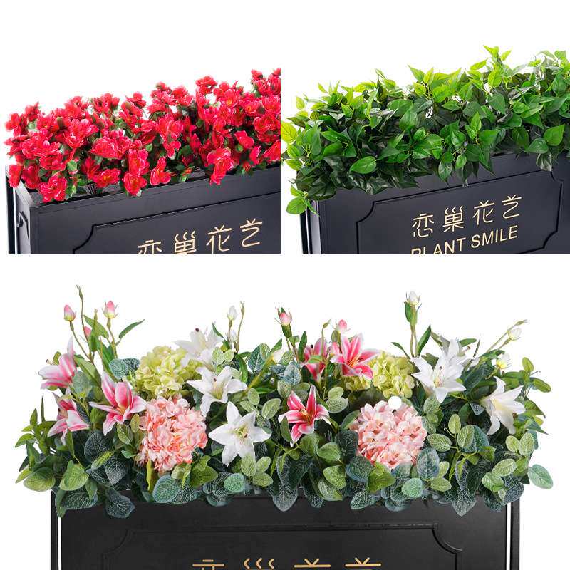 户外仿真绿植造景仿生植物摆设室外栅栏装饰假花槽花箱假花草盆栽