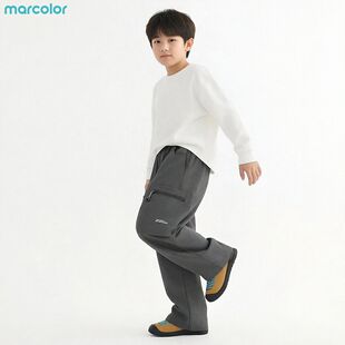 裤 多口袋春秋款 松紧腰宽松直筒休闲裤 纯棉长裤 童装 马卡乐男童工装