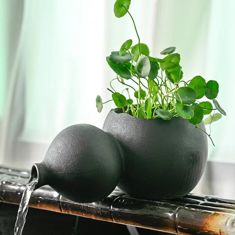 大中小葫芦流水陶罐开口增氧古法缸过滤器鱼缸上出水造景流水摆件,家居饰品,流水摆件,淘宝优惠券,粉丝福利购,淘宝优惠卷