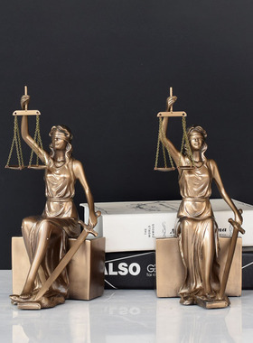 仿铜正义女神雕像雕塑书档律所办公室摆件家居装饰品送律师的礼物