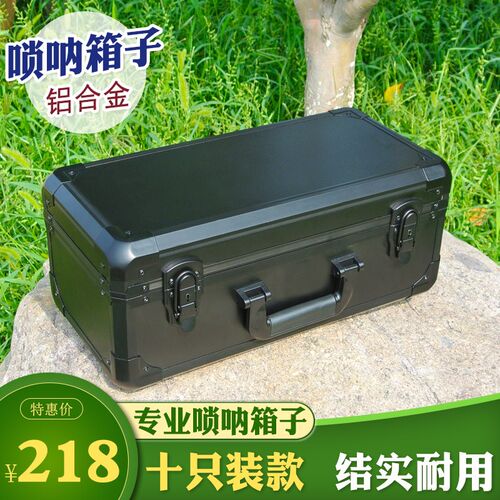 铝合金唢呐箱子专业唢呐通用收纳箱防摔航空箱十只装大G调可装