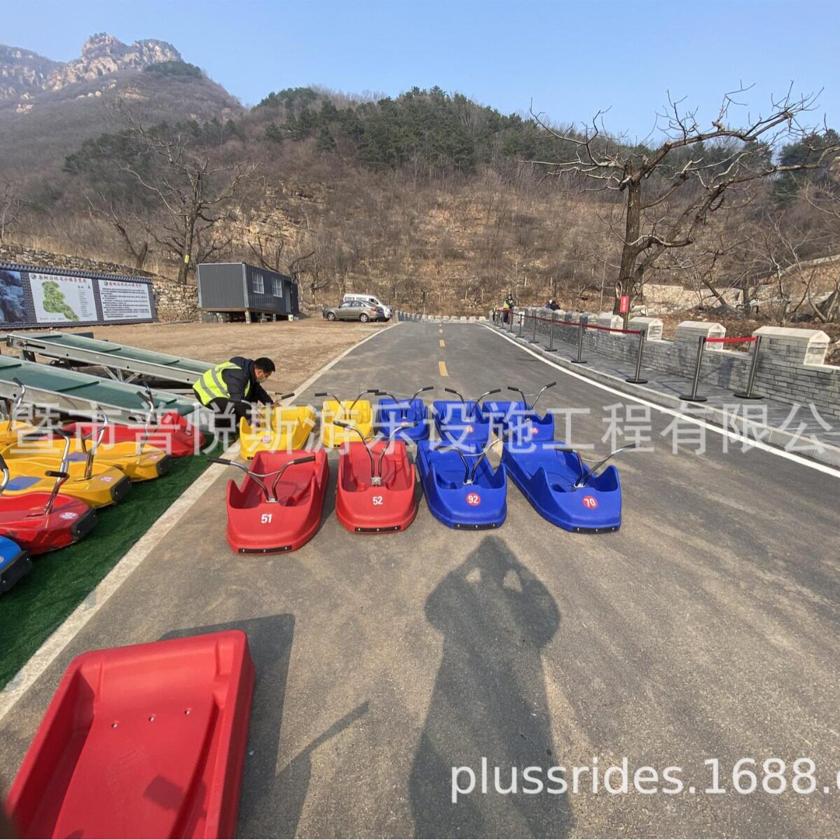无动力滑板车 山道滑车 高山滑车 斜坡滑车滑车运输系统 缆车回收