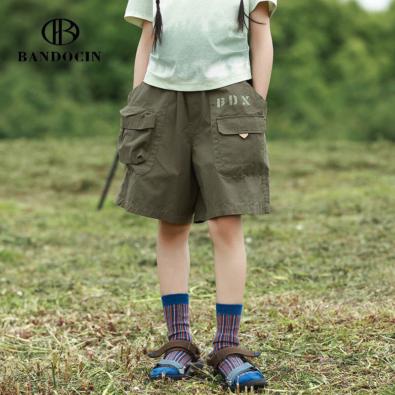 亲子女童工装五分裤夏装短裤薄款洋气中大童2024新款儿童夏季裤子