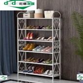 四层放在家用鞋 架简易铁架叠加隔层置物阳台门口金属 柜多层铁艺鞋