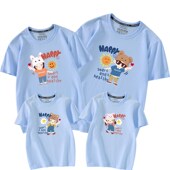 一家三口四口夏季 短袖 全家福T恤母子母女拍照衣服 2023新款 亲子装