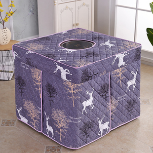 新款烤火罩电炉罩套80X80圆孔取暖炉烤火桌布罩加厚正方形烤火被