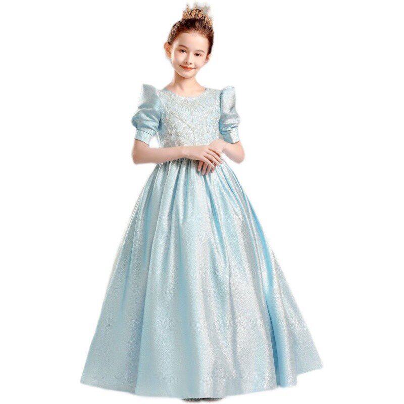 女童主持人高档礼服钢琴演奏礼服女童生日晚礼服公主裙2022新秋冬