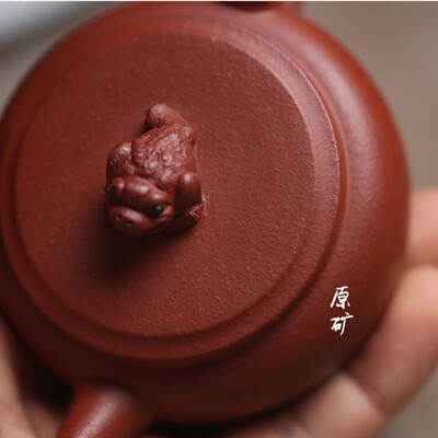 粗砂原矿小蟾壶金蟾大开口易下茶朱泥壶宜兴小功夫茶壶冲茶壶球孔