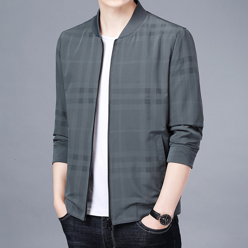 中年爸爸秋装外套薄款40-50岁男士休闲春秋款夹克衫中老年人上衣