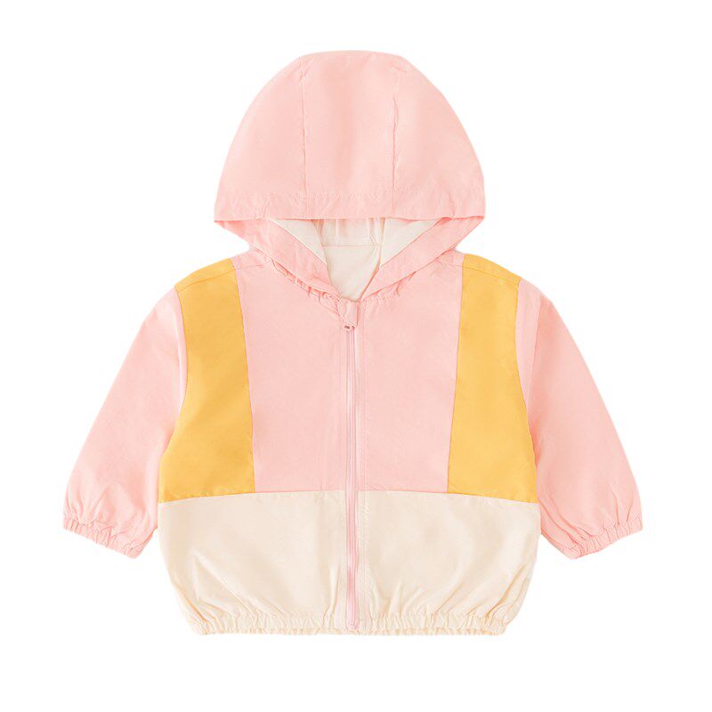 英格贝贝2025新款儿童外套女童春装连帽开衫男童时尚撞色夹克春秋