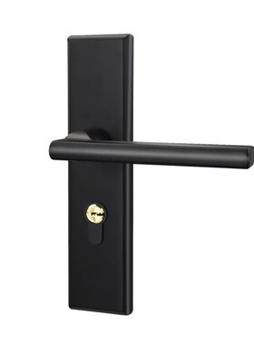 不锈钢黑色单舌锁室内房门带钥匙50舌插芯锁卫生间换锁通用黑门锁