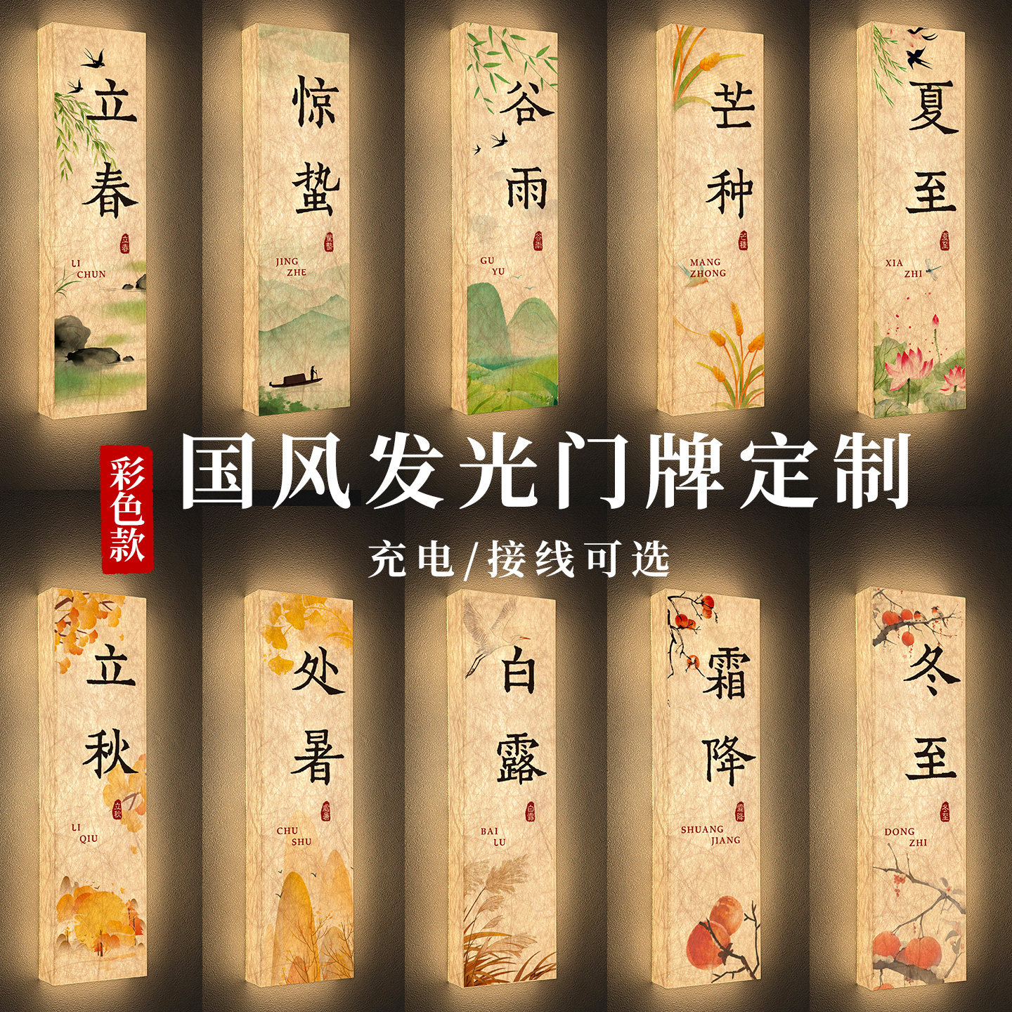 杜邦纸发光包厢门牌支持定制
