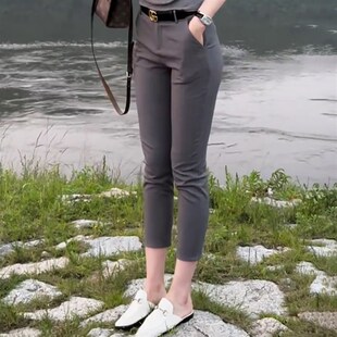 女百搭气质极简八分九分小脚裤 2025春夏季 裤 小个子职业西装 新款